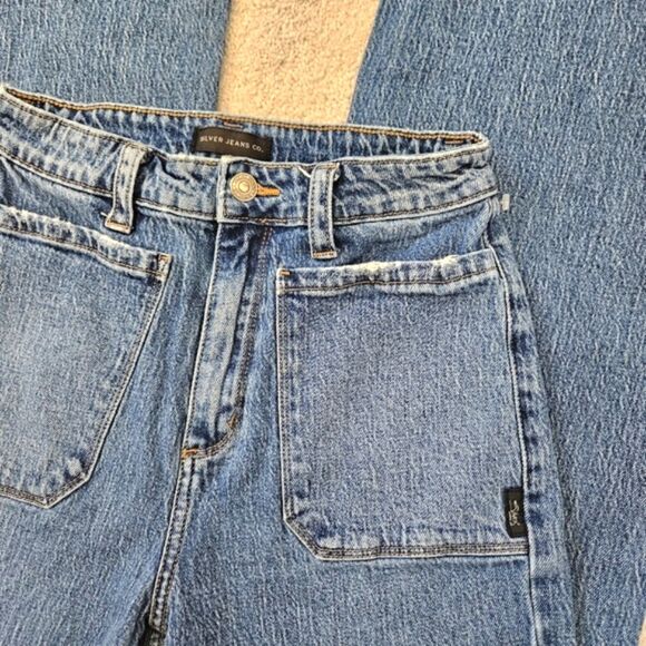 Silver Jeans | Vintage Patch Pocket Wide Leg Denim Jeans, Womens 26 - Picture 3 of 7